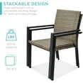 thumbnail image 5 of PetFurnishn Set of 2 Stackable Outdoor Wicker Dining Chairs All-Weather Firepit Armchair w/Armrests, Steel Frame for Patio, Deck, Garden, Yard - Taupe, 5 of 8