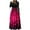 #126-Hot Pink, variant on AUNVITO Women's Christmas Print Casual Dress Long Sleeve Round Neck Patchwork Maxi Dress with Soft Stretch Fabric