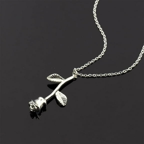 Jewelry Under $10.00 Floweek Classic Charm Rose Flower Pendant Necklace Women Fashion Elegant Lady Jewelry