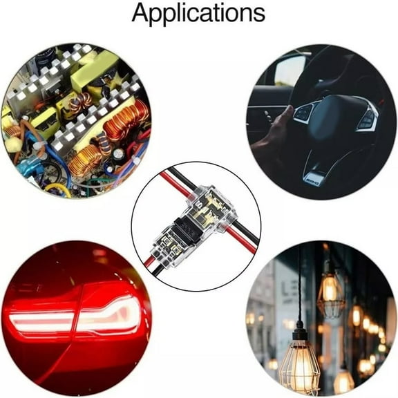 12 Pcs T Tap Wire Connectors for 14-18 AWG Wires 3 Way 2 Pin No Wire Stripping