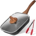 thumbnail image 1 of Nonstick Grill Pan with Lid for Indoor Cooking Versatile Induction Square Large Grilling Skillet Steak Pan for Stove Tops PTFE & PFOA, 1 of 7