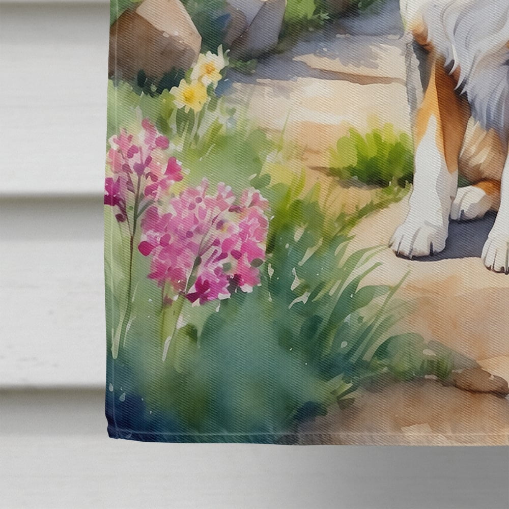 Australian Shepherd Spring Garden House Flag 28 in x 40 in