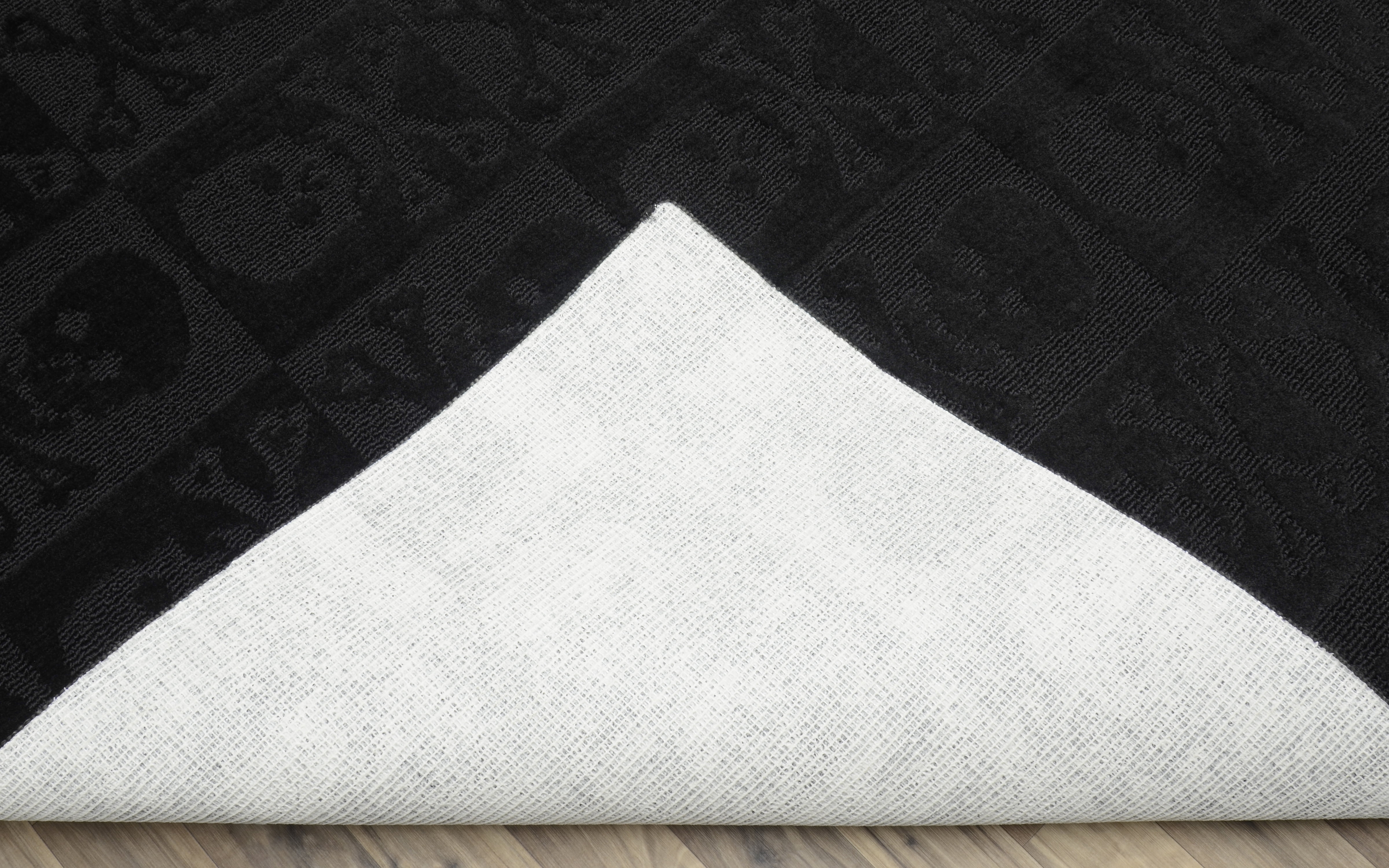 Garland Rug Skulls Black Indoor Area Rug, 5' x 7'
