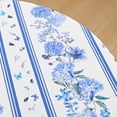 thumbnail image 4 of Round Tablecloth 60 Inch, Blue Stripe Floral Table Cloth Round Cover, Waterproof Round Table Cloth Wrinkle Free for Patio, Coffee Table, Party Decor, 4 of 6