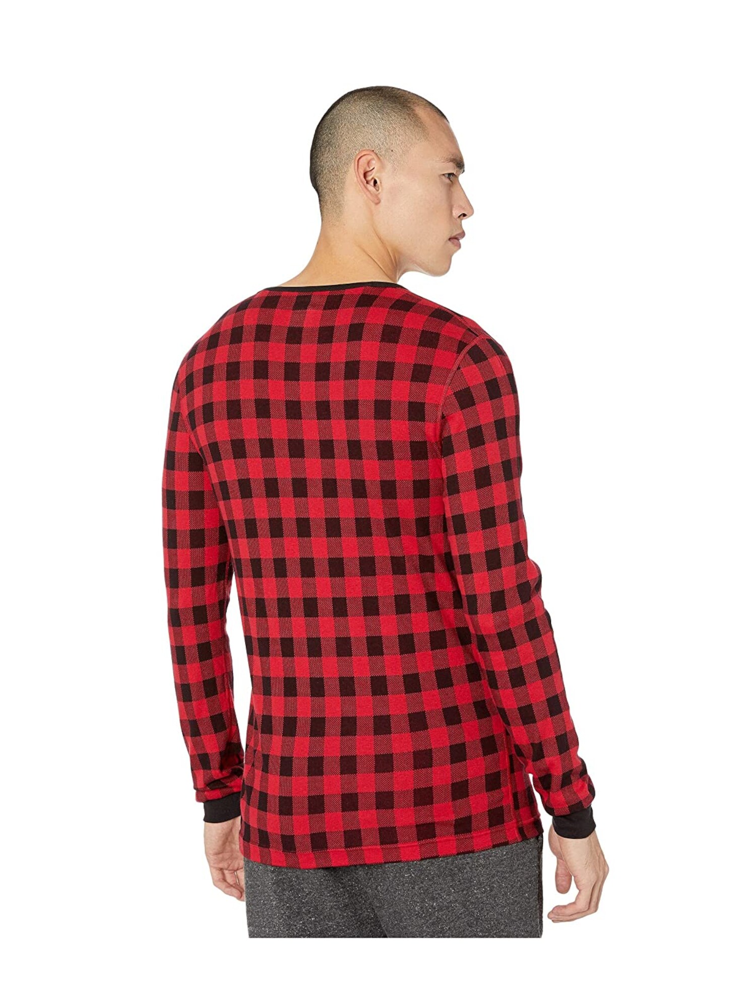 2(X)IST ESSENTIALS Mens Red Cotton Button Sleepwear Shirt Size L