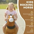 thumbnail image 3 of Qaba Ride on Horse for Kids 3-5 Years, 29.5 Inch Height Plush Riding Pony, Walking Horse Animal with Rolling Wheels for Active Play, Dark Brown, 3 of 9