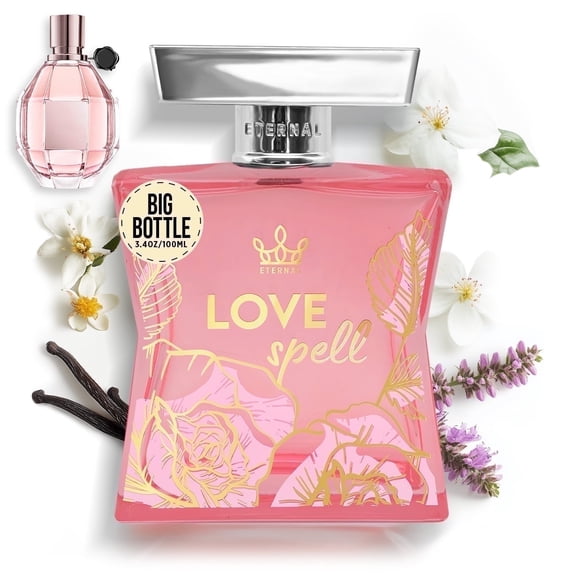 Eternal Fragrance LOVE SPELL, Velvety Sweet Floral Eau de Parfum, Inspired by FlowerBomb Perfume for Women, 3.4 oz (100ml) Spray