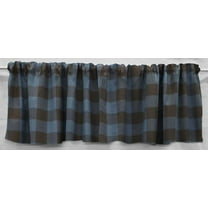 Buffalo Check Plaid Curtain Panels by Penny's Needful Things (Set of 2) 54 Inch Long LINED (Blue)