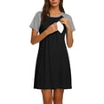 thumbnail image 5 of Diufon Nursing Dresses Breastfeeding 3 in 1 Labor/Maternity/Nursing Short Sleeve Round Neck Maternity Nightgown, 5 of 9