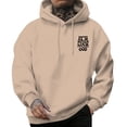 thumbnail image 1 of VBARHMQRT Chandail à Capuche Homme Mode Décontractée Lettre Partie Imprimée Chandail à Manches Longues avec Cordon, 1 of 8