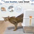 thumbnail image 4 of TENTIZON Bac à Litière pour Chat en Acier Inoxydable avec Couvercle, Grande Litière pour Chat Couverte et Fermée avec Capuchon, Couvercle Rabattable, Rebord Haut, Tapis à Litière, Pelle pour Grands Chats, Chaton, Sans Odeur, Sans Dégâts, Nettoyage Facile, 4 of 17