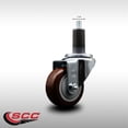 thumbnail image 2 of 3 Inch SS Maroon Poly Wheel Swivel 1-1/4 Inch Expanding Stem Caster SCC, 2 of 2