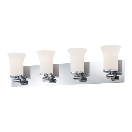 

Flare 4-Light Vanity Sconce in Chrome with White Opal Glass