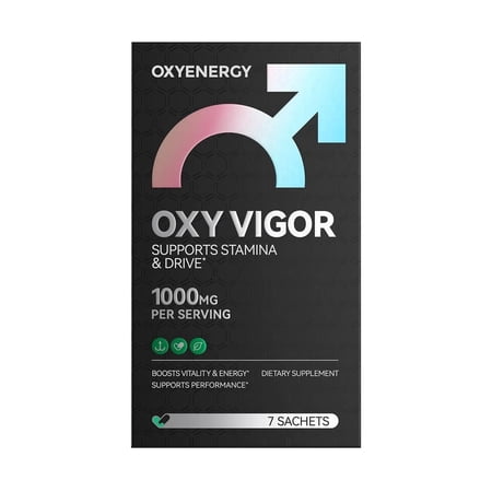 OxyEnergy OXY VIGOR Men’s Vitality Supplement, Stamina & Energy Support with Tamarind & Moringa, 7 Sachets