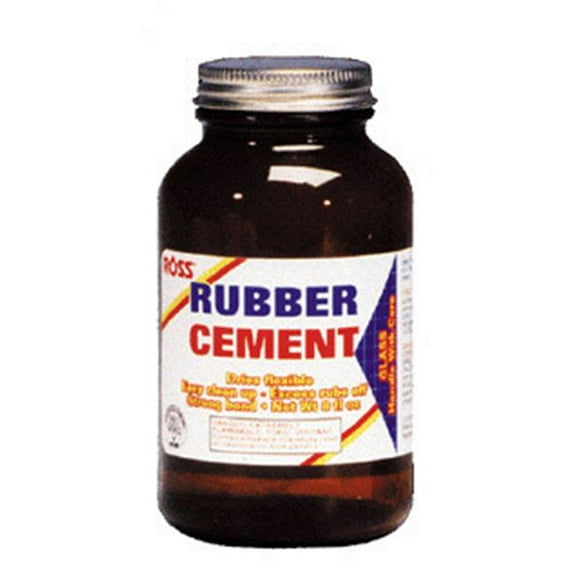 ROSS ADHESIVES RSS00231 RUBBER CEMENT WITH APPLC.  8-OZ.