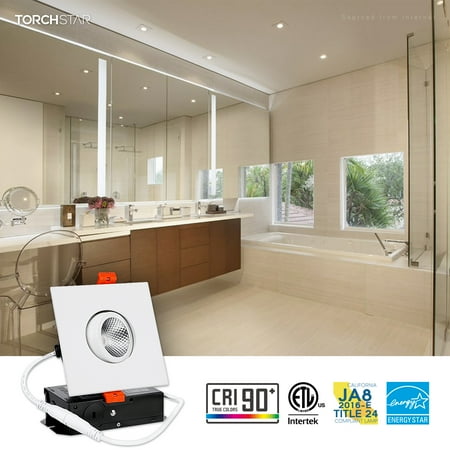 

TORCHSTAR 12 Pack 3 Gimbal LED Recessed Light Square Ceiling Downlight Dimmable 4000K Cool White