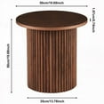 thumbnail image 5 of Walnut Wood Veneer Round Coffee Table Set of 2, Easy Assembly|Farmhouse Style, 5 of 10