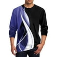 thumbnail image 1 of Blusas y camisas de manga larga y cuello redondo para hombre, estilo casual, estampado, cuello redondo, manga corta, poliéster, 1 of 4