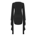 thumbnail image 4 of Womens Gothic Batwing Sleeve Mini Dress Bodycon Witch Vampire Dress Long Flared Sleeve Halloween Cosplay Dresses Black Gothic Party Outfit, 4 of 4