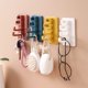 thumbnail image 1 of Laklulu Paquete de 4 ganchos de baño autoadhesivos, ganchos de pared de cocina autoadhesivos, barra de pegamento, impermeables y sin clavos, ganchos de pared de plástico ABS, 1 of 5