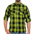 thumbnail image 4 of Hot Leathers FLM2015 Men's Black and Light Green Long Sleeve Flannel Shirt X-Large, 4 of 4
