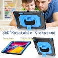 thumbnail image 5 of Allytech iPad Case 9th 8th 7th Gen Case, iPad 10.2" Case 2021 2020 2019, Military Grade Protection Swivel Stand Hand Shoulder Strap Shockproof Case Cover for Apple iPad 9 8 7 Gen - Black Blue, 5 of 6