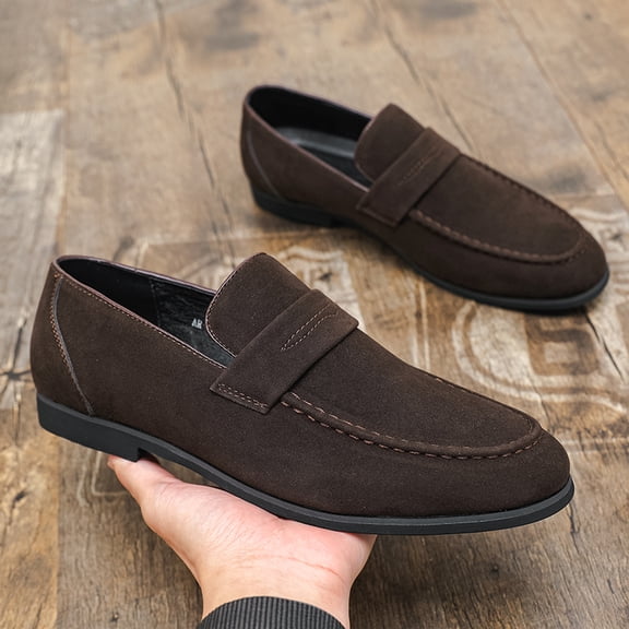 Men's Dark Brown Suede Classic Penny Loafers