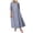 Blue, variant on Dresses for Women Plus Size Loose Printed Crew Neck Medium Sleeve Length Maxi Dresses Summer Beach Sundress S-5XL