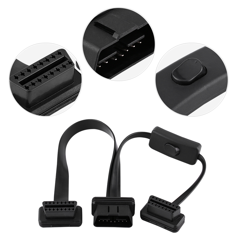 Obd2 Extension Cable Obd2 Cable Adapter 16 Pin Male To Dual Female OBD2