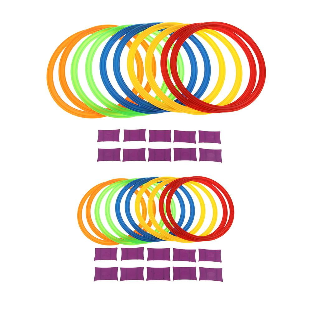 LeeQinersw 15.5 Inch Diameter 10 Rings And 10 Pliers Hopscotch Games Indoor / Outdoor Set