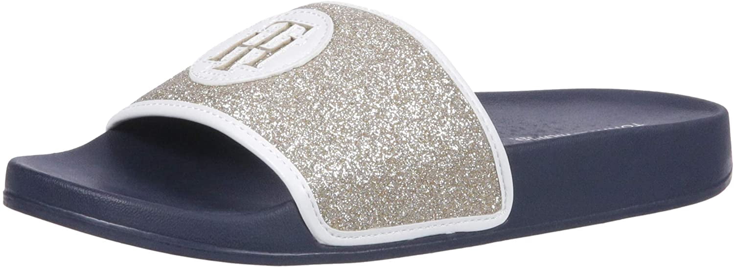 tommy hilfiger gold slides