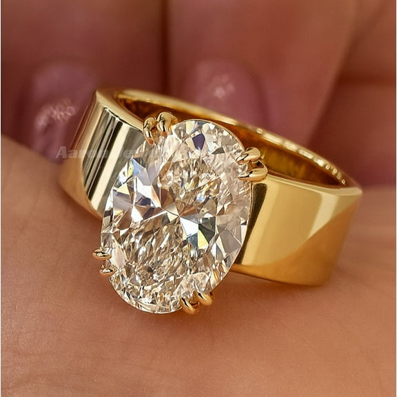 2.00Ct Oval Cut Lab-Created Diamond For Women Wedding Ring 14K Yellow Gold Plated