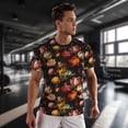 thumbnail image 3 of Wukai Colorful Tulips Print Men's Short-Sleeved Mesh T-Shirt,Quick-Dry Short Sleeve Workout T-Shirt-Medium, 3 of 8