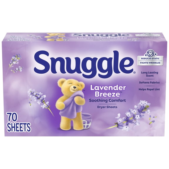 Snuggle Exhilarations Fabric Softener Dryer Sheets, Lavender & Vanilla Orchid, 70 Count