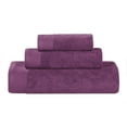 thumbnail image 2 of Superior Basketweave Egyptian Cotton Solid 3 Piece Towel Set, Majestic Purple, 2 of 9