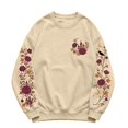 thumbnail image 2 of Women Halloween Floral Graphic Sweatshirt JIANLAI Crew Neck Long Sleeve Moon Rose Leaf Print Pullover Casual Autumn Fall Holiday Tops, 2 of 7