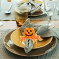 thumbnail image 5 of Fall Napkin Rings Set of 6 - Pumpkin Leaf Berry Thanksgiving Table Decor, Halloween Autumn Dinner Party Napkin Holders for Seasonal Table Settings, 5 of 5
