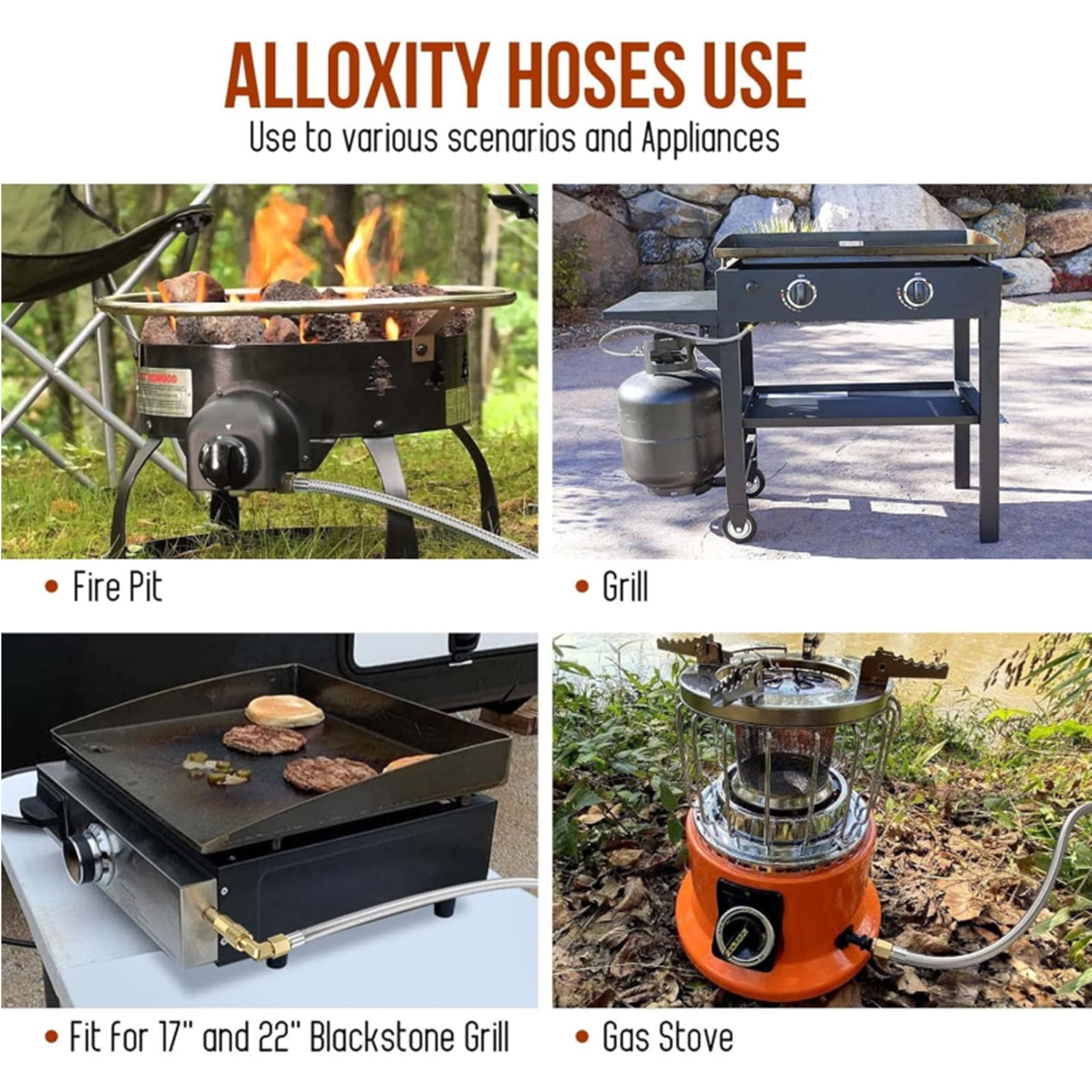 12FT Propane Adapter Hose with Regulator to 5-40lb Propane Tanks, QCC1 to 3/8 Female Flare Nut & Adapter for Blackstone Griddle 17/22'', Heater,Weber Grill Conversion Kit Replacement