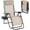 Tan, variant on Dkelincs Zero Gravity Chair Folding Patio Lounge Chair Adjustable Outdoor Camping Beach Chair with Pillow and Cup Holder for Lawn Pool, Black