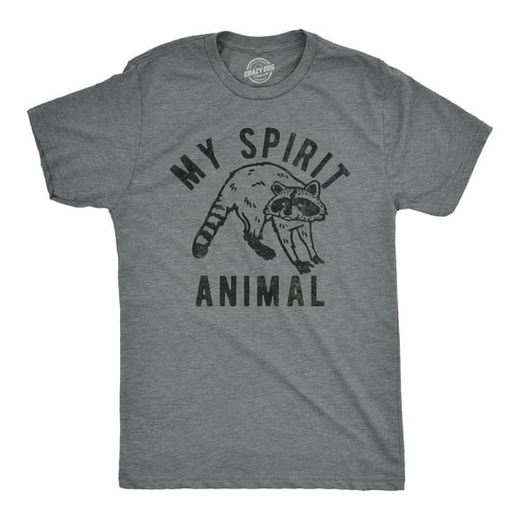 Mens My Spirit Animal Raccoon T Shirt Funny Sarcastic Joke Tee for Guys Graphic Tees