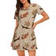thumbnail image 1 of Fotbe Cartoon Squirrel Bata de Dormir para Mujer con Estampado, Camisón de Algodón de Manga Corta, Ropa de Dormir Casual, 1 of 6