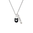 thumbnail image 2 of Delight Jewelry Silvertone Black Enamel Lock with Clear Crystals Silvertone Believe Faith Prayer Hope Bar Charm Necklace, 23", 2 of 4