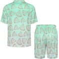 thumbnail image 3 of PRIYAL Men's Short Sleeve Pajama Sets Button Down Collar Sleepwear Soft Lounge Pjs Set Lightweight Men's Outfits, 3 of 9
