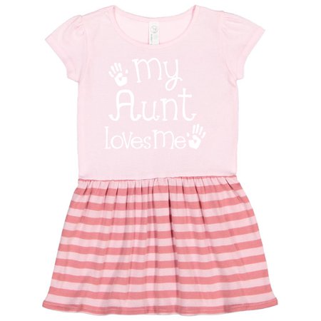 

Inktastic My Aunt Loves Me Nephew Gift Gift Toddler Girl Dress