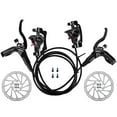 thumbnail image 1 of Generic Hydraulic Disc Brake Set for Mountain Bikes - Black, Front Left & Rear Right, Includes Rotors, Aluminum Alloy, 160mm Rotor Compatibility, 22.2mm Handlebar Fit, 1 of 6