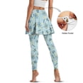 thumbnail image 3 of SCRAWLGOD Dandelion Blue Yellow White Skirt with Leggings for Women Trendy Athletic Skorts Leggings Breathable Yoga Running Golf Skirts Leggings Casual Sport Essentials, XL, 3 of 7
