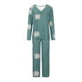 thumbnail image 5 of Riecok 2 Piece Pajama Set for Women V Neck PJ Set Long Sleeve Tops and Pants Cute Print Comfortable Soft Sleepwear, 5 of 5