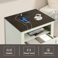 thumbnail image 6 of Nightstand with Charging Station Set of 2, Farmhouse Night Stand with 2 Drawers, Bedside Cabinet for Bedroom, End Table Side Table with Storage (1, White), 6 of 16