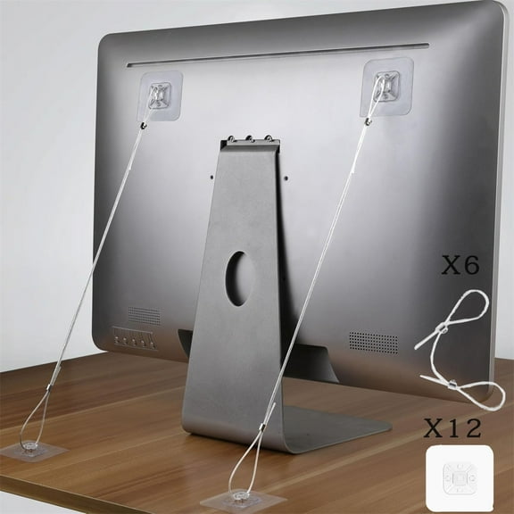 Tutuviw 30 Pcs Furniture Anchors Kit for Baby Proofing,39" Adhesive TV Safety Stainless Steel Straps Use to Prevent Falling and Anti Tip,No Drill Dresser Or Cabinet to Wall Anchors