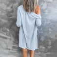 thumbnail image 4 of SELONE Summer Cardigans for Women Lightweight Long Sleeve Tunic Open Front Cardigans Without Hoodie Solid Beach Vacation Wear Blue M, 4 of 5